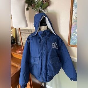 Vintage Dallas Cowboys NFL
Chalk Line Down Puffer Coat Detachable Hood